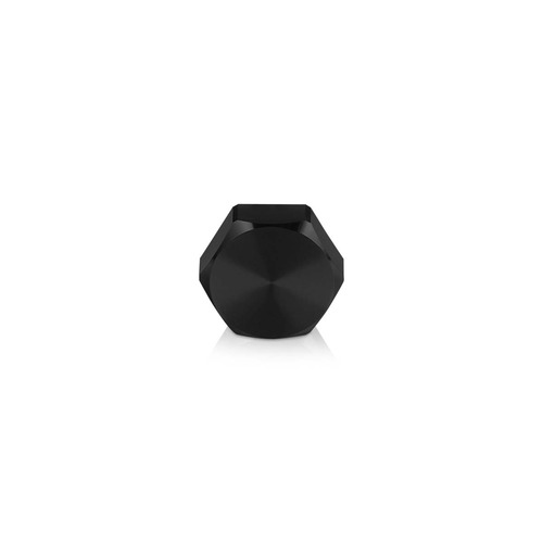 5/16-18 Threaded Hex 1'' Caps, Height: 3/8'', Black Anodized Aluminum [Required Material Hole Size: 3/8'']