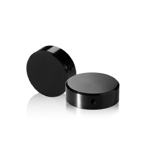 5/16-18 Threaded Locking Caps Diameter: 1'', Height: 5/16'', Black Anodized Aluminum [Required Material Hole Size: 3/8'']
