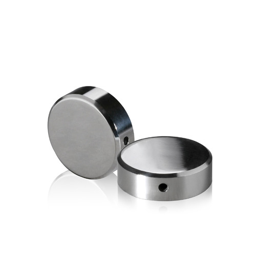 5/16-18 Threaded Locking Caps Diameter: 1'', Height: 5/16'', Polished Stainless Steel Grade 304 [Required Material Hole Size: 3/8'']