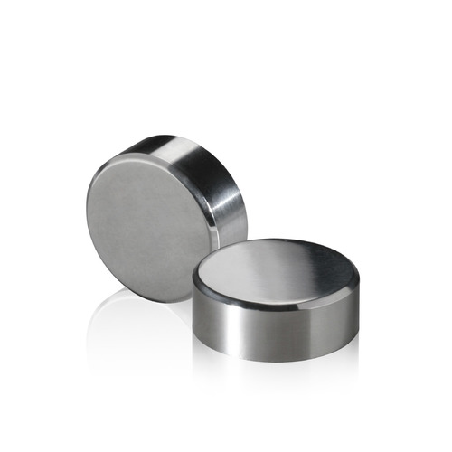 5/16-18 Threaded Caps Diameter: 1'', Height 3/8'', Polished Stainless Steel Grade 304 [Required Material Hole Size: 3/8'']