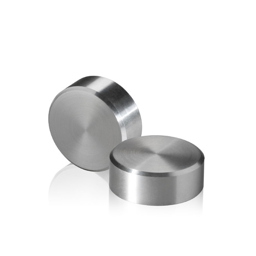 5/16-18 Threaded Caps Diameter: 1'', Height 3/8'', Brushed Satin Stainless Steel Grade 304 [Required Material Hole Size: 3/8'']