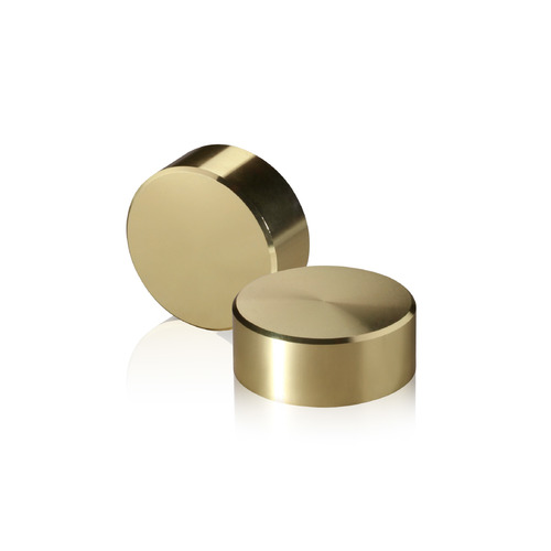 5/16-18 Threaded Caps Diameter: 1 1/4'', Height 1/2'', Gold Anodized Aluminum [Required Material Hole Size: 3/8'']