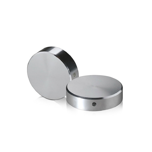 5/16-18 Threaded Locking Caps Diameter: 1 1/4'', Height 5/16'', Clear Anodized Aluminum [Required Material Hole Size: 3/8'']