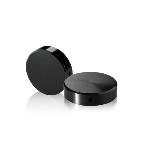 5/16-18 Threaded Locking Caps Diameter: 1 1/4'', Height: 5/16'', Black Anodized Aluminum [Required Material Hole Size: 3/8'']