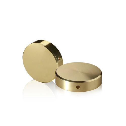 5/16-18 Threaded Locking Caps Diameter: 1 1/4'', Height: 5/16'', Gold Anodized Aluminum [Required Material Hole Size: 3/8'']