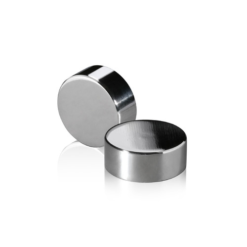 5/16-18 Threaded Caps Diameter: 1 1/4'', Height: 1/2'', Polished Stainless Steel Grade 304 [Required Material Hole Size: 3/8'']