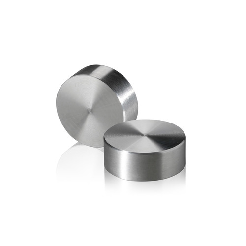 5/16-18 Threaded Caps Diameter: 1 1/4'', Height: 1/2'', Brushed Satin Stainless Steel Grade 304 [Required Material Hole Size: 3/8'']