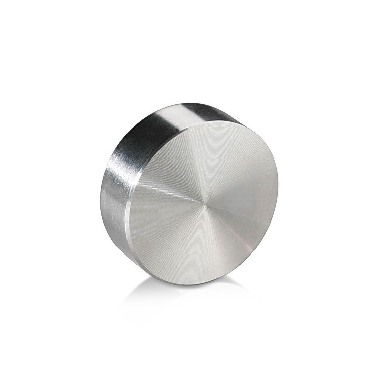 3/8-16 Threaded Caps Diameter: 1 1/2'', Height: 1/2'', Brushed Satin Stainless Steel 304 [Required Material Hole Size: 3/8'']