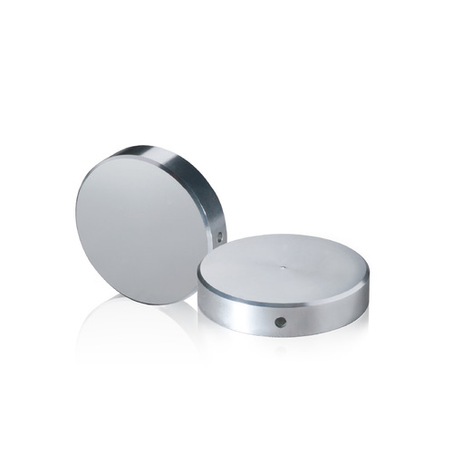 5/16-18 Threaded Locking Caps Diameter: 1 1/2'', Height: 5/16'', Clear Anodized Aluminum [Required Material Hole Size: 3/8'']