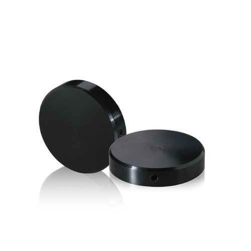 5/16-18 Threaded Locking Caps Diameter: 1 1/2'', Height: 5/16'', Black Anodized Aluminum [Required Material Hole Size: 3/8'']