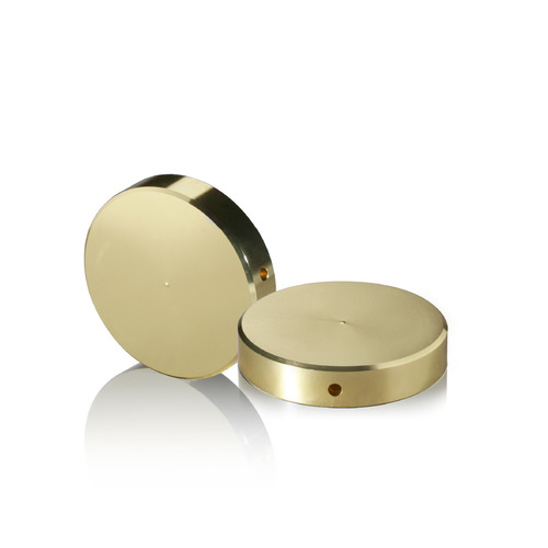 5/16-18 Threaded Locking Caps Diameter: 1 1/2'', Height: 5/16'', Gold Anodized Aluminum [Required Material Hole Size: 3/8'']