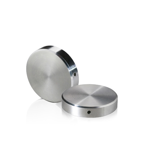 5/16-18 Threaded Locking Caps Diameter: 1 1/2'', Height: 5/16'', Brushed Satin Stainless Steel Grade 304 [Required Material Hole Size: 3/8'']