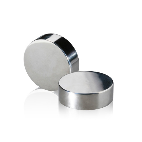 5/16-18 Threaded Caps Diameter: 1 1/2'', Height: 1/2'', Polished Stainless Steel Grade 304 [Required Material Hole Size: 3/8'']