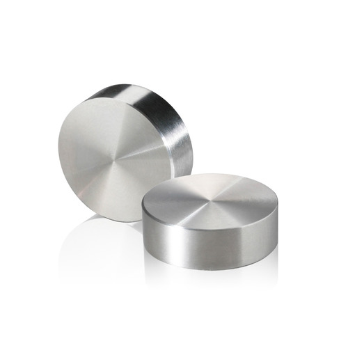 5/16-18 Threaded Caps Diameter: 1 1/2'', Height: 1/2'', Brushed Satin Stainless Steel Grade 304 [Required Material Hole Size: 3/8'']