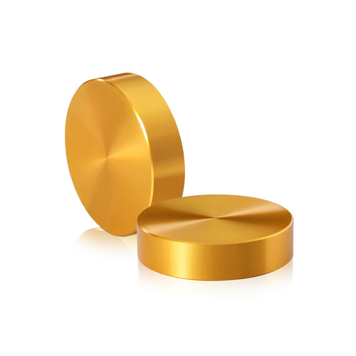 5/16-18 Threaded Caps Diameter: 2'', Height: 1/2'', Gold Anodized Aluminum [Required Material Hole Size: 3/8'']