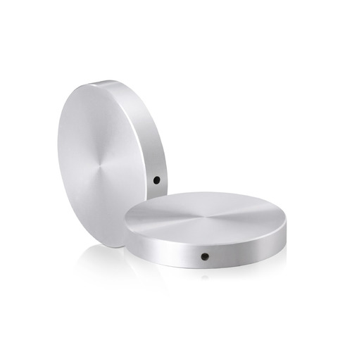 5/16-18 Threaded Locking Caps Diameter: 2'', Height: 5/16'', Clear Anodized Aluminum [Required Material Hole Size: 3/8'']