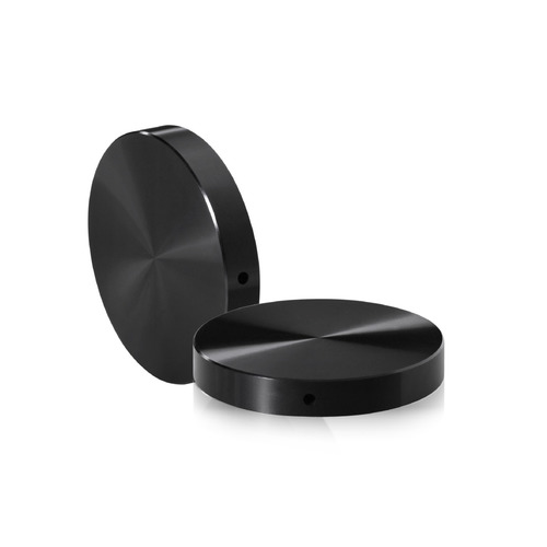 5/16-18 Threaded Locking Caps Diameter: 2'', Height: 5/16'', Black Anodized Aluminum [Required Material Hole Size: 3/8'']