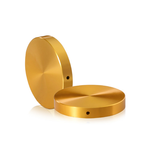 5/16-18 Threaded Locking Caps Diameter: 2'', Height: 5/16'', Gold Anodized Aluminum [Required Material Hole Size: 3/8'']
