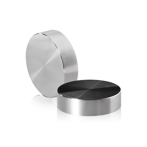 5/16-18 Threaded Caps Diameter: 2'', Height: 1/2'', Brushed Satin Stainless Steel Grade 304 [Required Material Hole Size: 3/8'']