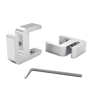 Set of 2, Clamp, Aluminum Clear Anodized Finish, to Accommodate 1 
