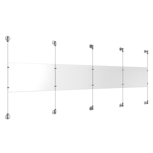 (4) 17'' Width x 11'' Height Clear Acrylic Frame & (5) Aluminum Clear Anodized Adjustable Angle Cable Systems with (4) Single-Sided Panel Grippers (6) Double-Sided Panel Grippers