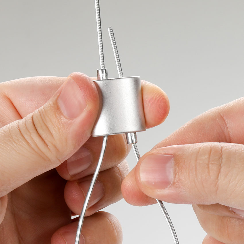 Aircraft Wire Cable Stop Clamp Adjuster Gripper Looper, Clear Anodized