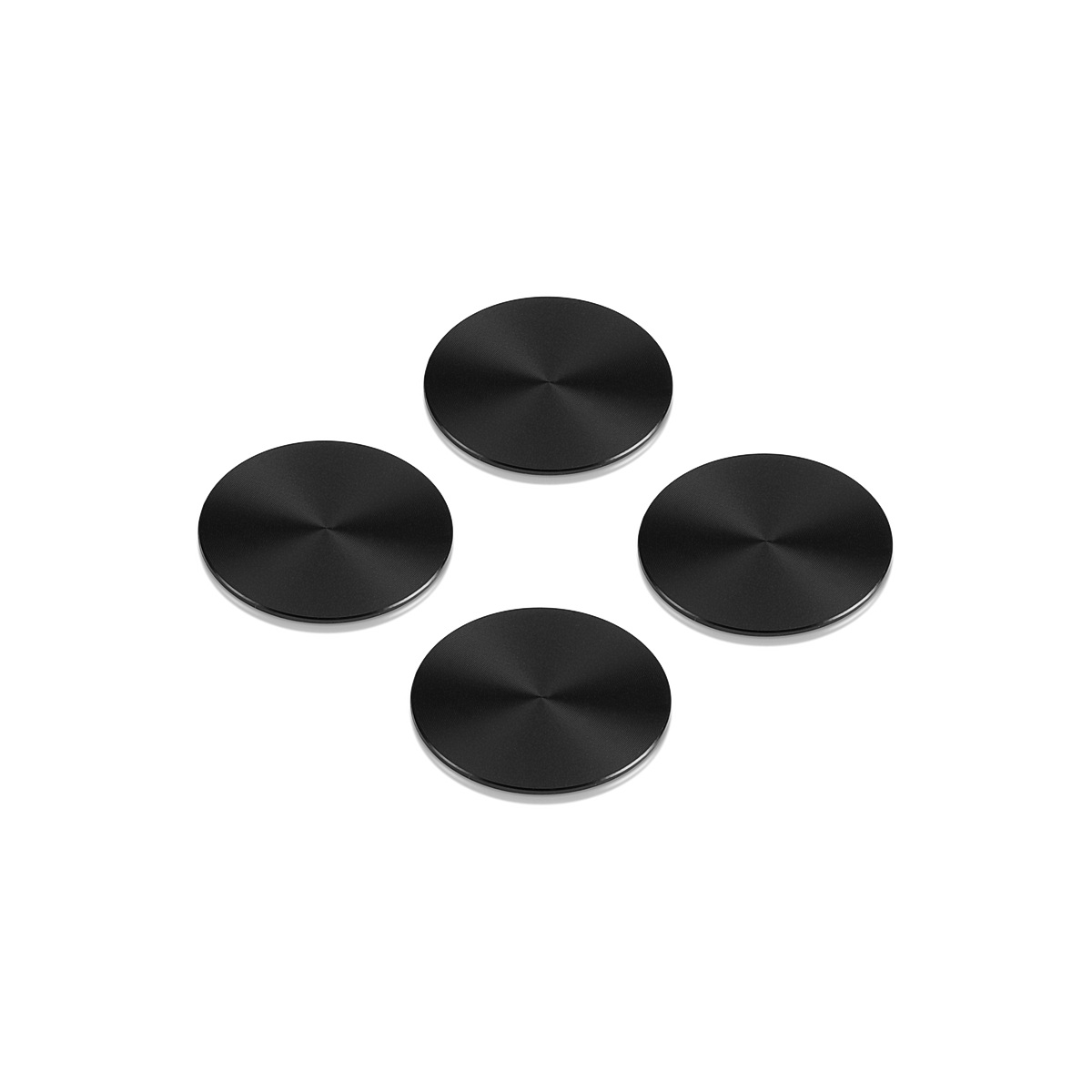 Set of 4 5/8'' Diameter X 1/32'' Thick. Aluminum Matte Black Anodized Disc (With 3M Very High-Bond Adhesive-Backed) Spare Part for APC-058MB [Required Material Hole Size: 7/16'']