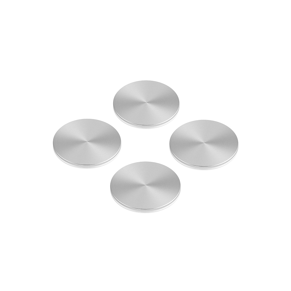 Set of 4 1'' Diameter X 1/32'' Thick. Aluminum Clear Anodized Disc (With 3M Very High-Bond Adhesive-Backed) Spare Part for APC-100A [Required Material Hole Size: 7/16'']