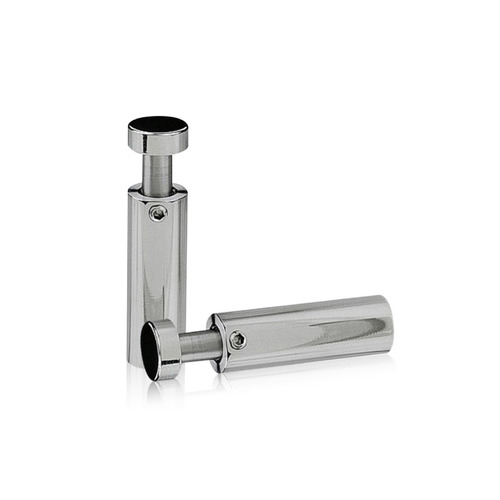 1/2'' Diameter X 1-1/2'' Barrel Length, Stainless Steel Polished Finish. Easy Fasten Adjustable Edge Grip Standoff (For Inside Use Only)