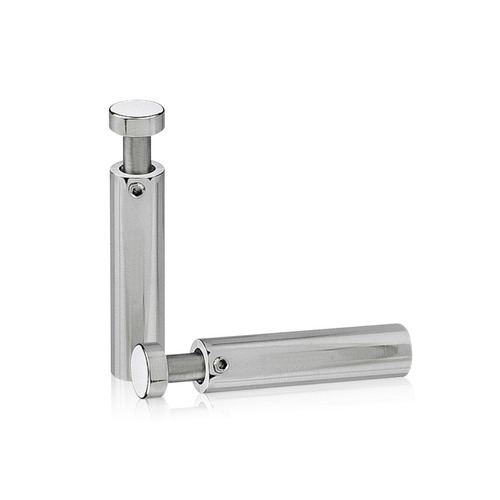 1/2'' Diameter X 2'' Barrel Length, Stainless Steel Polished Finish. Easy Fasten Adjustable Edge Grip Standoff (For Inside Use Only)
