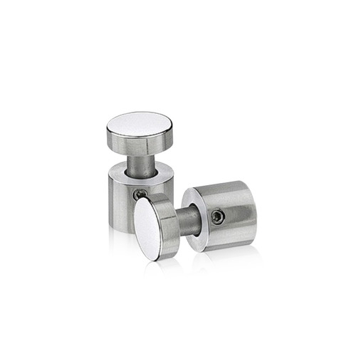 5/8'' Diameter X 1/2'' Barrel Length, Stainless Steel Polished Finish. Easy Fasten Adjustable Edge Grip Standoff (For Inside Use Only)