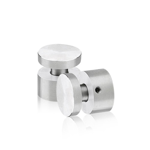 1'' Diameter X 1/2'' Barrel Length, Stainless Steel Satin Brushed Finish. Easy Fasten Adjustable Edge Grip Standoff (For Inside Use Only)