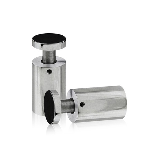 1'' Diameter X 1-1/2'' Barrel Length, Stainless Steel Polished Finish. Easy Fasten Adjustable Edge Grip Standoff (For Inside Use Only)