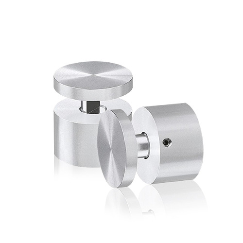 1-1/4'' Diameter X 3/4'' Barrel Length, Aluminum Clear Shiny Anodized Finish. Easy Fasten Adjustable Edge Grip Standoff (For Inside Use Only)
