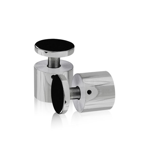 1-1/4'' Diameter X 1'' Barrel Length, Stainless Steel Polished Finish. Easy Fasten Adjustable Edge Grip Standoff (For Inside Use Only)
