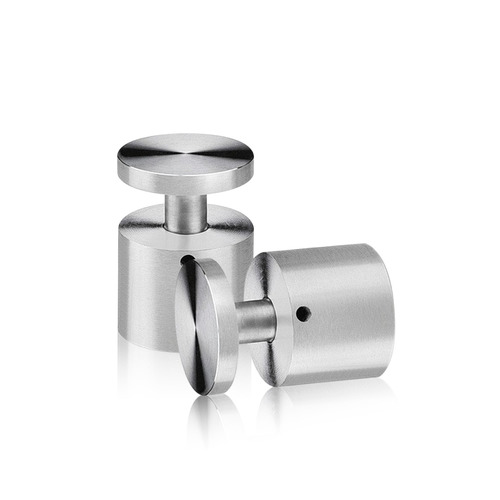 1-1/4'' Diameter X 1'' Barrel Length, Stainless Steel Satin Brushed Finish. Easy Fasten Adjustable Edge Grip Standoff (For Inside Use Only)