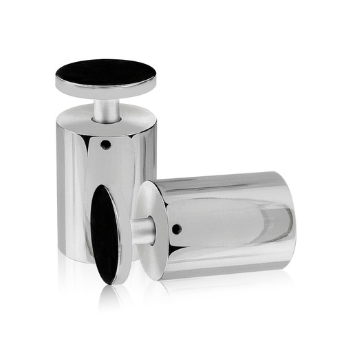 1-1/2'' Diameter X 2'' Barrel Length, Stainless Steel Polished Finish. Easy Fasten Adjustable Edge Grip Standoff (For Inside Use Only)