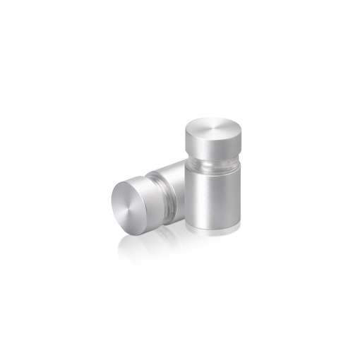 1/2'' Diameter X 1/2'' Barrel Length, Aluminum Flat Head Standoffs, Clear Anodized Finish Easy Fasten Standoff (For Inside / Outside use) Tamper Proof Standoff [Required Material Hole Size: 3/8'']