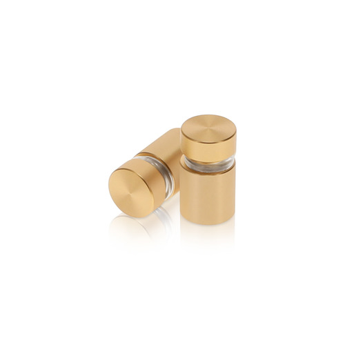 1/2'' Diameter X 1/2'' Barrel Length, Aluminum Flat Head Standoffs, Champagne Anodized Finish Easy Fasten Standoff (For Inside / Outside use) Tamper Proof Standoff [Required Material Hole Size: 3/8'']