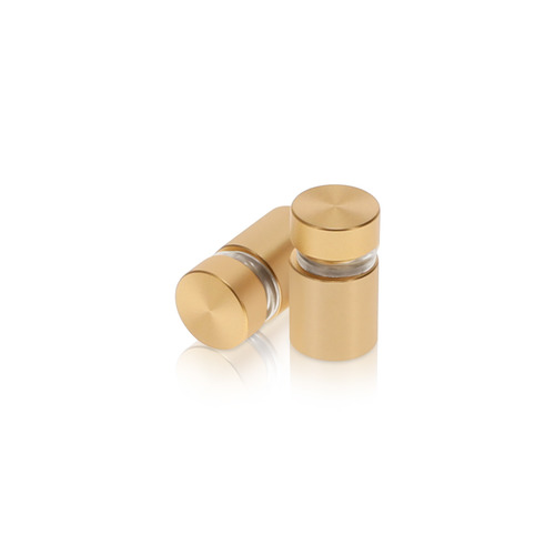 1/2'' Diameter X 1/2'' Barrel Length, Aluminum Flat Head Standoffs, Matte Champagne Anodized Finish Easy Fasten Standoff (For Inside / Outside use) Tamper Proof Standoff [Required Material Hole Size: 3/8'']