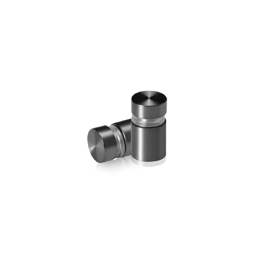 1/2'' Diameter X 1/2'' Barrel Length, Aluminum Flat Head Standoffs, Titanium Anodized Finish Easy Fasten Standoff (For Inside / Outside use) Tamper Proof Standoff [Required Material Hole Size: 3/8'']