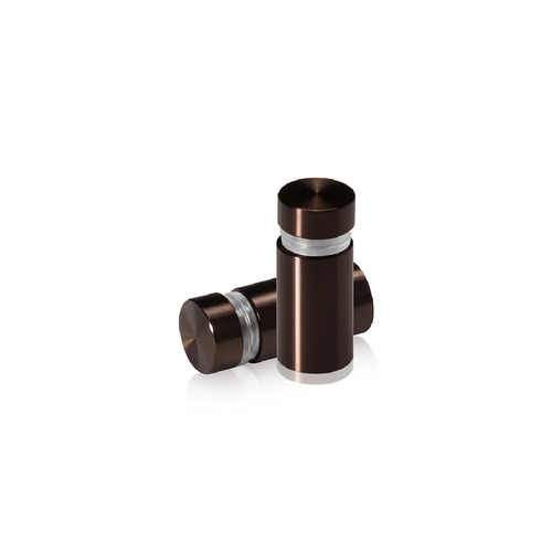 1/2'' Diameter X 3/4'' Barrel Length, Aluminum Flat Head Standoffs, Bronze Anodized Finish Easy Fasten Standoff (For Inside / Outside use) Tamper Proof Standoff [Required Material Hole Size: 3/8'']