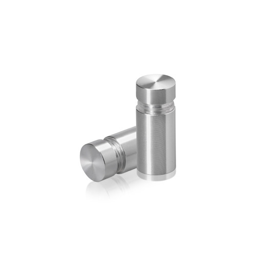 1/2'' Diameter X 3/4'' Barrel Length, Aluminum Flat Head Standoffs, Shiny Anodized Finish Easy Fasten Standoff (For Inside / Outside use) Tamper Proof Standoff [Required Material Hole Size: 3/8'']