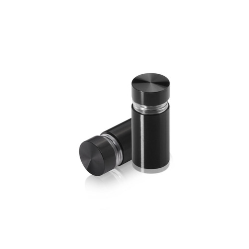 1/2'' Diameter X 3/4'' Barrel Length, Aluminum Flat Head Standoffs, Black Anodized Finish Easy Fasten Standoff (For Inside / Outside use) Tamper Proof Standoff [Required Material Hole Size: 3/8'']