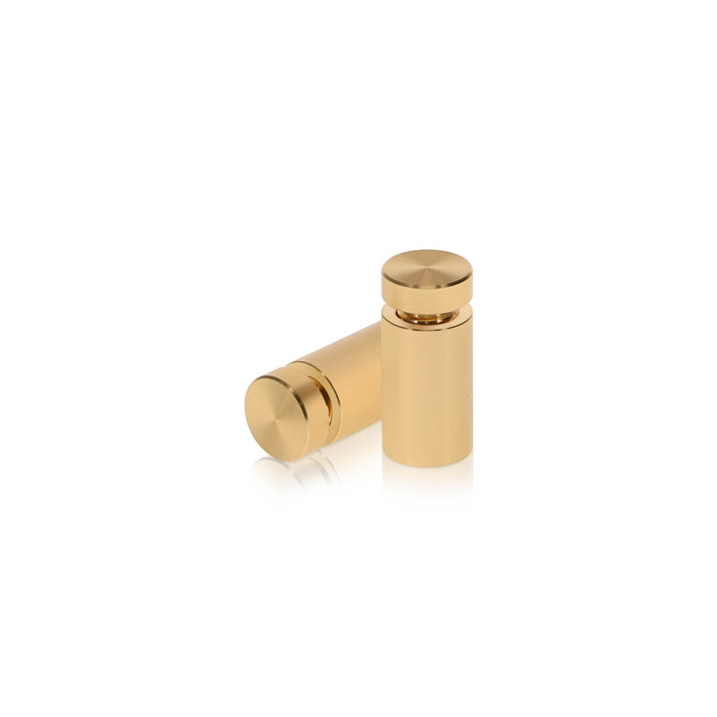 1/2'' Diameter X 3/4'' Barrel Length, Aluminum Flat Head Standoffs, Champagne Anodized Finish Easy Fasten Standoff (For Inside / Outside use) Tamper Proof Standoff [Required Material Hole Size: 3/8'']