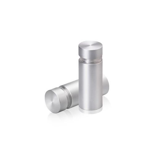 1/2'' Diameter X 1'' Barrel Length, Aluminum Flat Head Standoffs, Clear Anodized Finish Easy Fasten Standoff (For Inside / Outside use) Tamper Proof Standoff [Required Material Hole Size: 3/8'']
