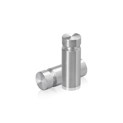 1/2'' Diameter X 1'' Barrel Length, Aluminum Flat Head Standoffs, Shiny Anodized Finish Easy Fasten Standoff (For Inside / Outside use) Tamper Proof Standoff [Required Material Hole Size: 3/8'']