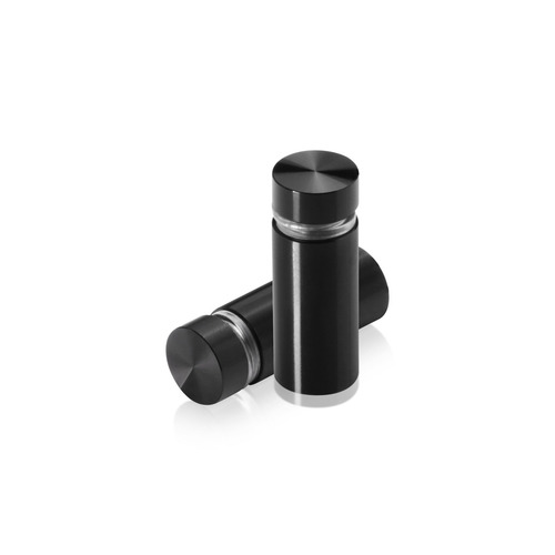 1/2'' Diameter X 1'' Barrel Length, Aluminum Flat Head Standoffs, Black Anodized Finish Easy Fasten Standoff (For Inside / Outside use) Tamper Proof Standoff [Required Material Hole Size: 3/8'']