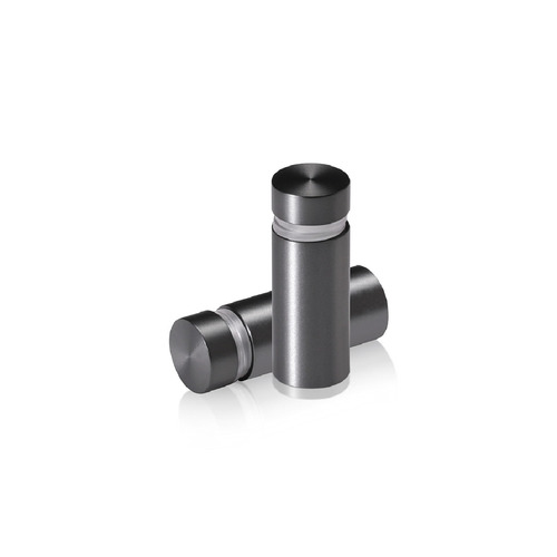 1/2'' Diameter X 1'' Barrel Length, Aluminum Flat Head Standoffs, Titanium Anodized Finish Easy Fasten Standoff (For Inside / Outside use) Tamper Proof Standoff [Required Material Hole Size: 3/8'']