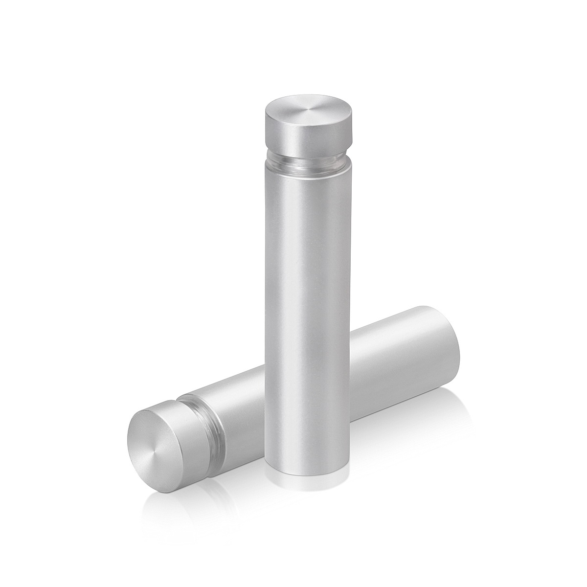 1/2'' Diameter X 1-3/4'' Barrel Length, Aluminum Flat Head Standoffs, Clear Anodized Finish Easy Fasten Standoff (For Inside / Outside use) Tamper Proof Standoff [Required Material Hole Size: 3/8'']